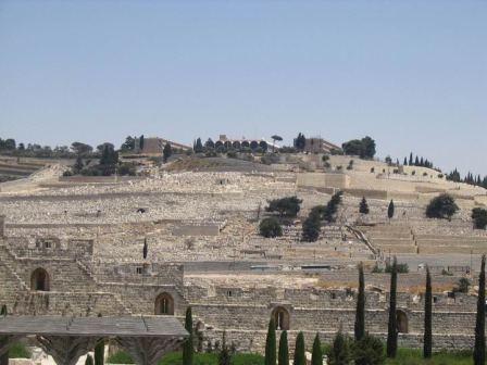 The Jewish cemetery on the slopes of Mount of Olives.